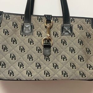 Dooney & Bourke Black and Cream Monogram Tote